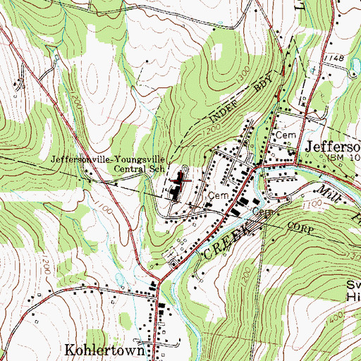 Topographic Map of Sullivan West Elementary School, NY