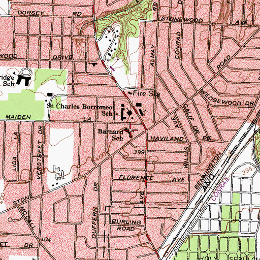 Topographic Map of Catherine McAuley School, NY