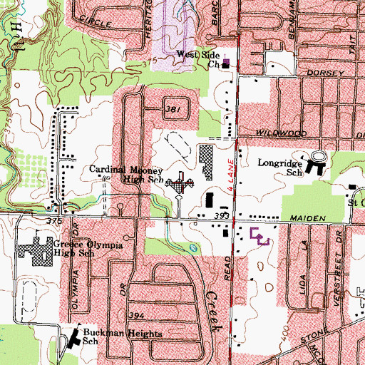 Topographic Map of Apollo Middle School, NY