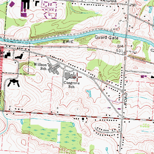 Topographic Map of Spencerport High School, NY