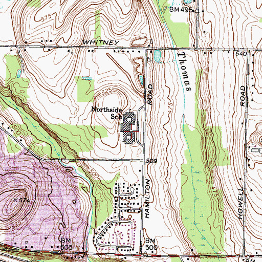 Topographic Map of Dudley School, NY