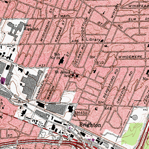 Topographic Map of Urban Choice Charter School, NY