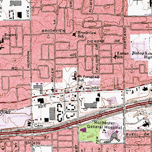 Topographic Map of Archangel School, NY