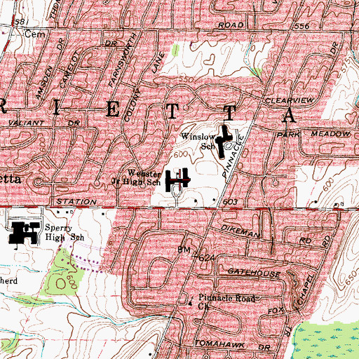 Topographic Map of Ninth Grade Academy, NY