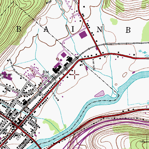 Topographic Map of Bainbridge Business Park, NY