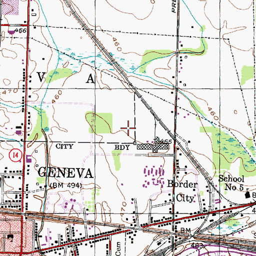 Topographic Map of Geneva Industrial Park, NY