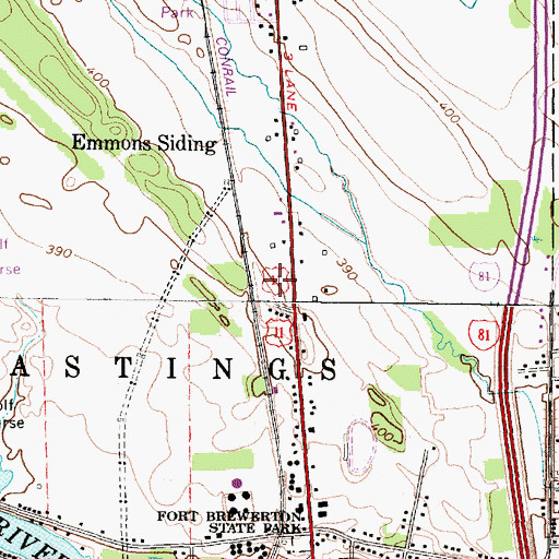 Topographic Map of Brewerton Assembly of God, NY