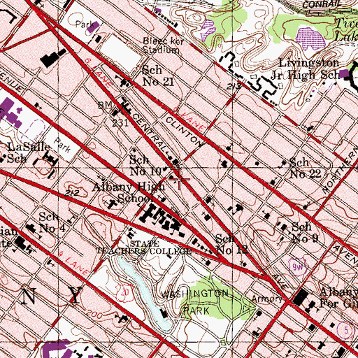Topographic Map of Albany Prepatory Charter School, NY