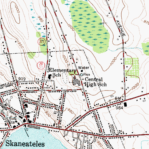 Topographic Map of Skaneateles Middle School, NY