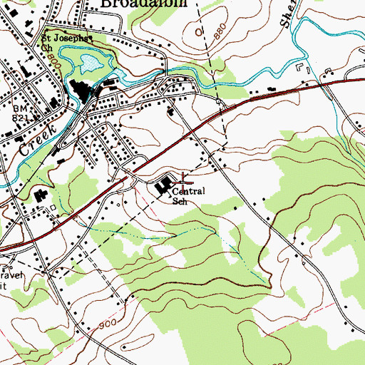 Topographic Map of Broadalbin - Perth High School, NY