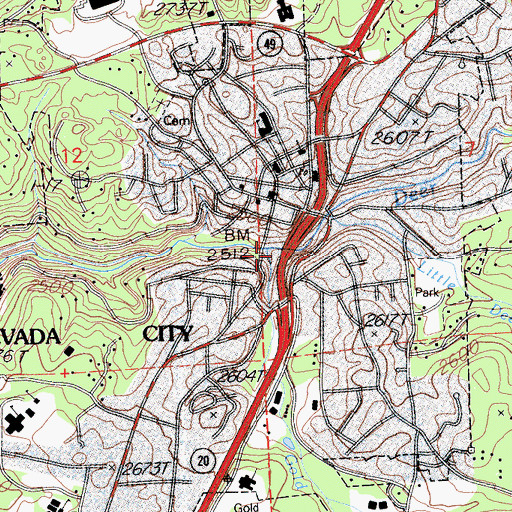 Topographic Map of Gold Run, CA