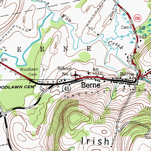 Topographic Map of Berne - Knox - Westerlo Elementary School, NY