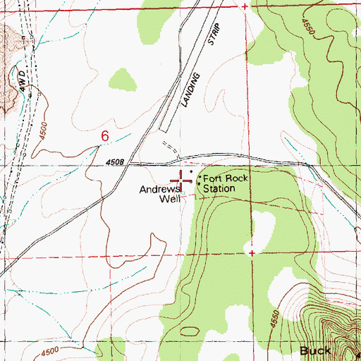 Topographic Map of Fort Rock Station, OR