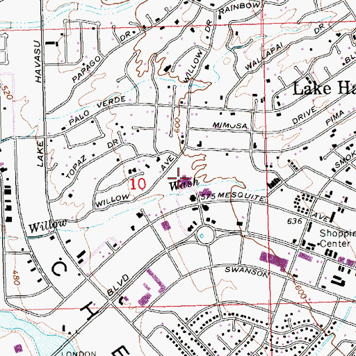 Topographic Map of Havasu Regional Medical Center, AZ