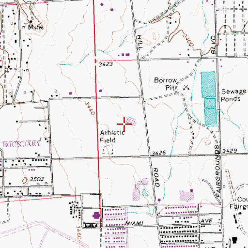 Topographic Map of Kingman Regional Medical Center, AZ