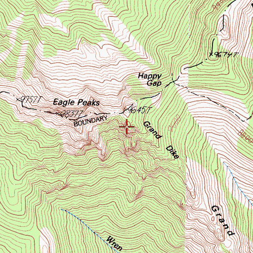 Topographic Map of Grand Dike, CA