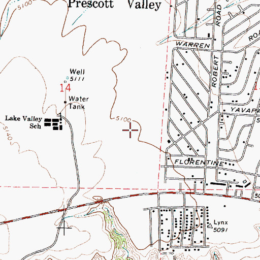 Topographic Map of Yavapai Regional Medical Center - Del E Webb Outpatient Center, AZ