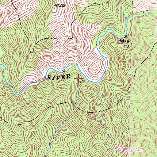 Topographic Map of Granite Creek, CA