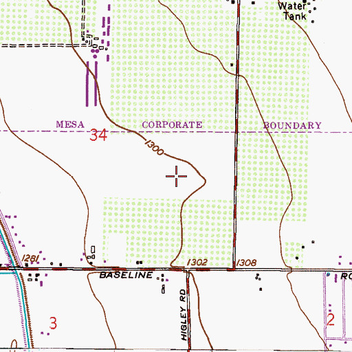 Topographic Map of Banner Behavioral Health Hospital, AZ
