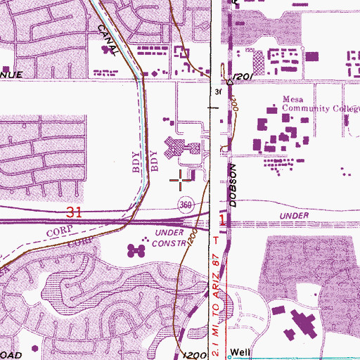 Topographic Map of Banner Desert Surgery Center, AZ