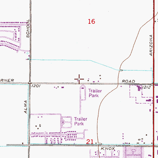 Topographic Map of Warner Park Surgery Center, AZ