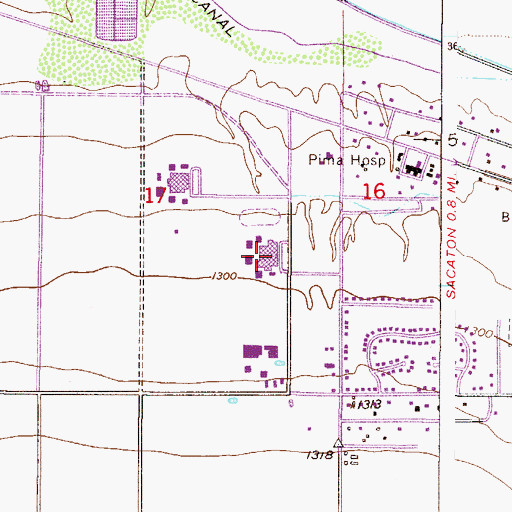 Topographic Map of Indian Health Service Regional Treatment Center, AZ