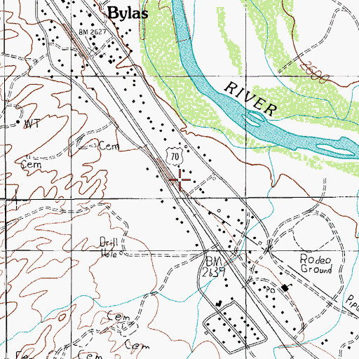 Topographic Map of Bylas Health Center San Carlos Service Unit, AZ