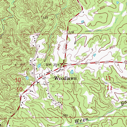 Topographic Map of Culkin Volunteer Fire Department, MS