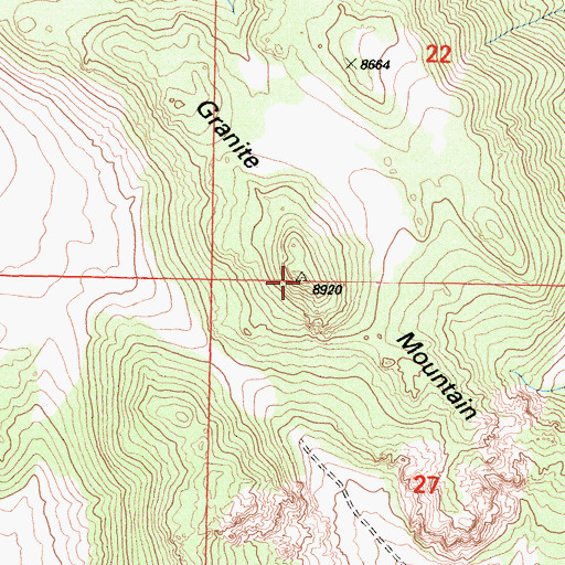 Topographic Map of Granite Mountain, CA