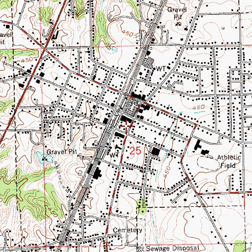 Topographic Map of Crystal Springs Fire Department, MS