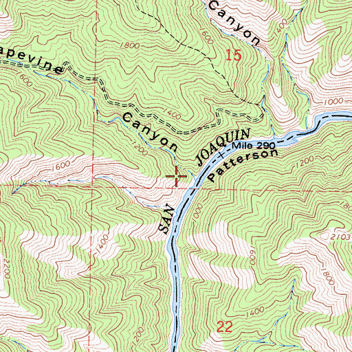 Topographic Map of Grapevine Canyon, CA