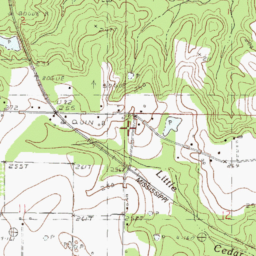 Topographic Map of Ward Volunteer Fire Department Weeks Road, MS