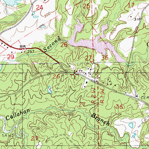 Topographic Map of Liberty Road Volunteer Fire Department, MS