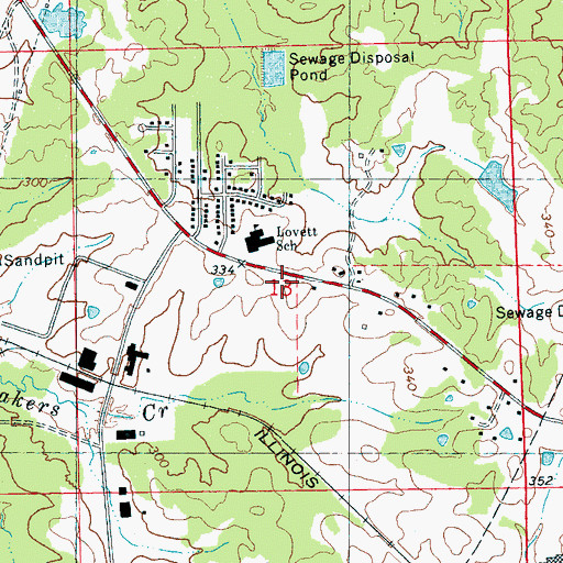 Topographic Map of Clinton Fire Department Station 3, MS