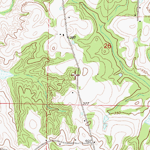 Topographic Map of Oloh Volunteer Fire Department, MS