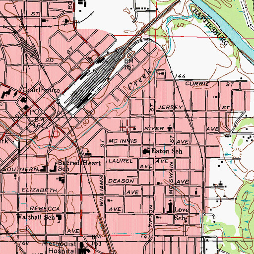 Topographic Map of Hattiesburg Fire Department Station 5, MS
