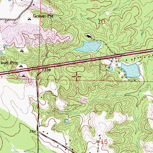 Topographic Map of Hattiesburg Fire Department Station 8, MS