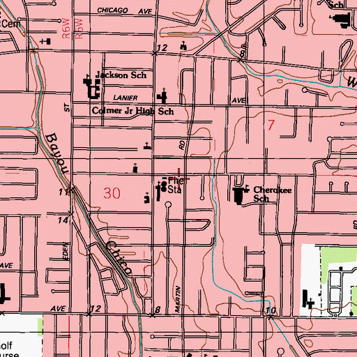 Topographic Map of Pascagoula Fire Department Bayou Casotte Station, MS