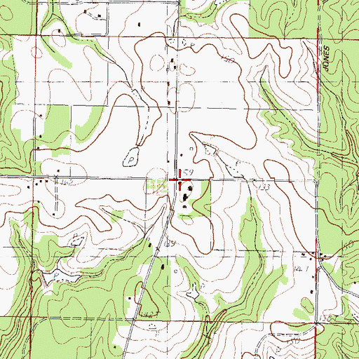 Topographic Map of Basin Volunteer Fire Department, MS
