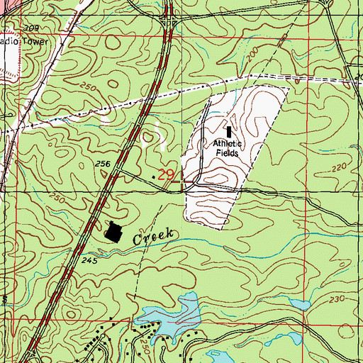 Topographic Map of Hattiesburg Fire Department Station 7, MS