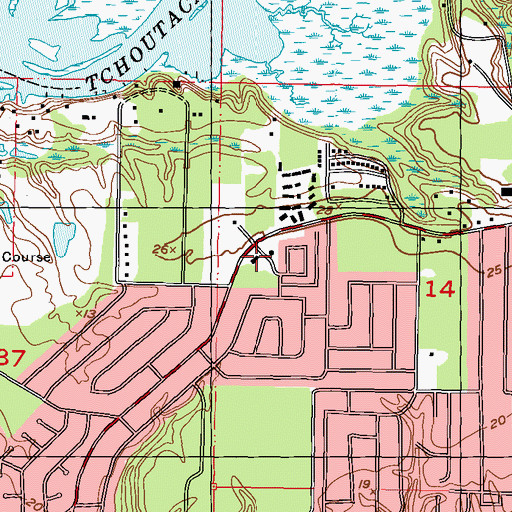 Topographic Map of Biloxi Fire Department Station 6 Popps Ferry, MS
