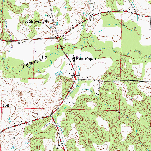Topographic Map of Southwest Marion Fire Department Foxworth, MS