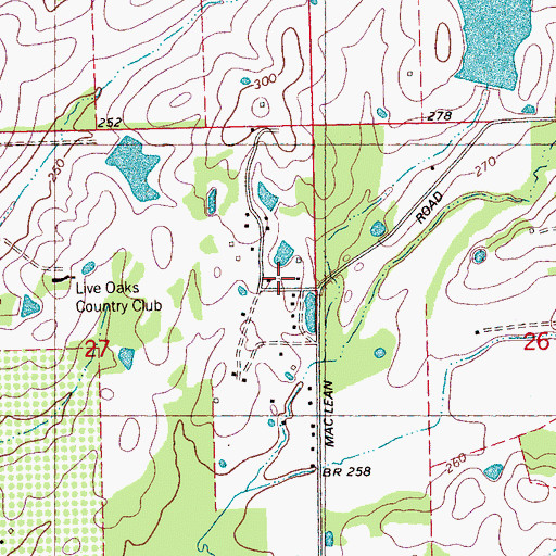 Topographic Map of Maclean Volunteer Fire Department, MS