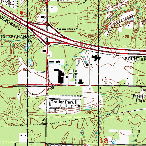 Topographic Map of Biloxi Fire Department Station 7, MS