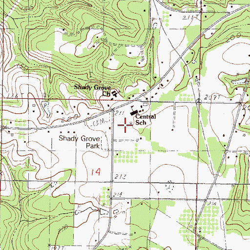 Topographic Map of Central Volunteer Fire Department Lucedale, MS