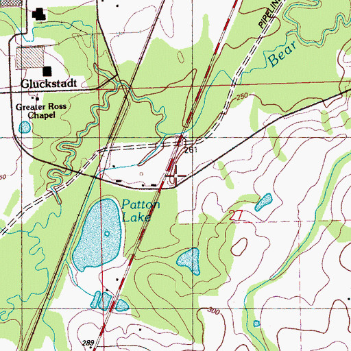 Topographic Map of South Madison County Fire Protection District Gluckstadt Volunteer Fire Department, MS