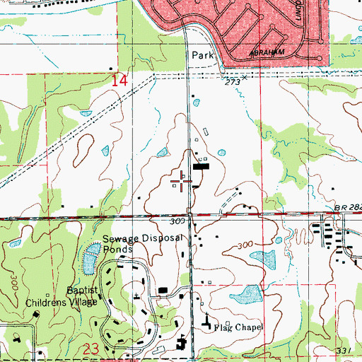Topographic Map of Jackson Fire Department District 3 Station 26, MS