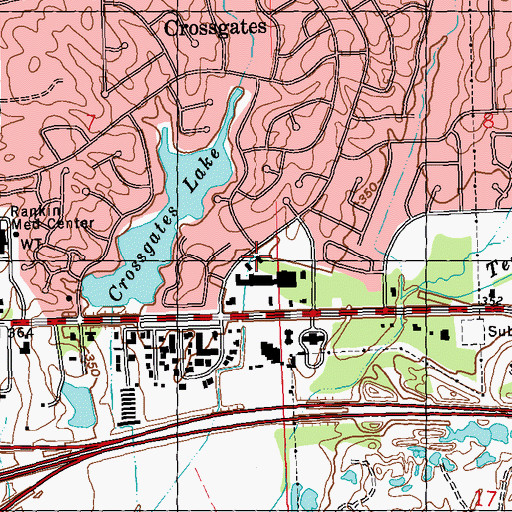Topographic Map of Brandon Fire Department Station 3, MS