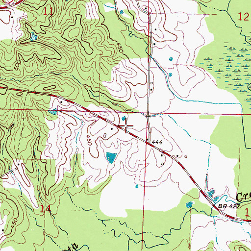 Topographic Map of Conehatta Volunteer Fire Department, MS