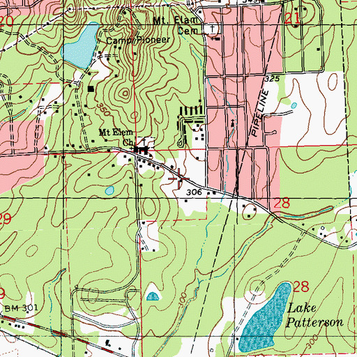 Topographic Map of Pearl Fire Department Station 3, MS